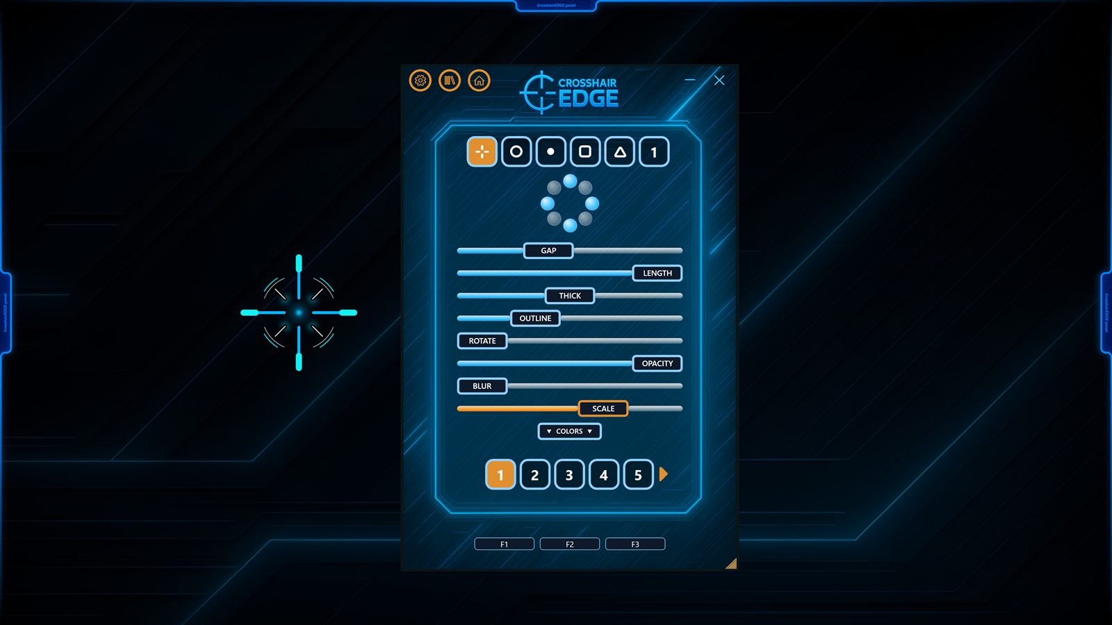 Crosshair EDGE overlay-only design rendering on top of a game without injection
